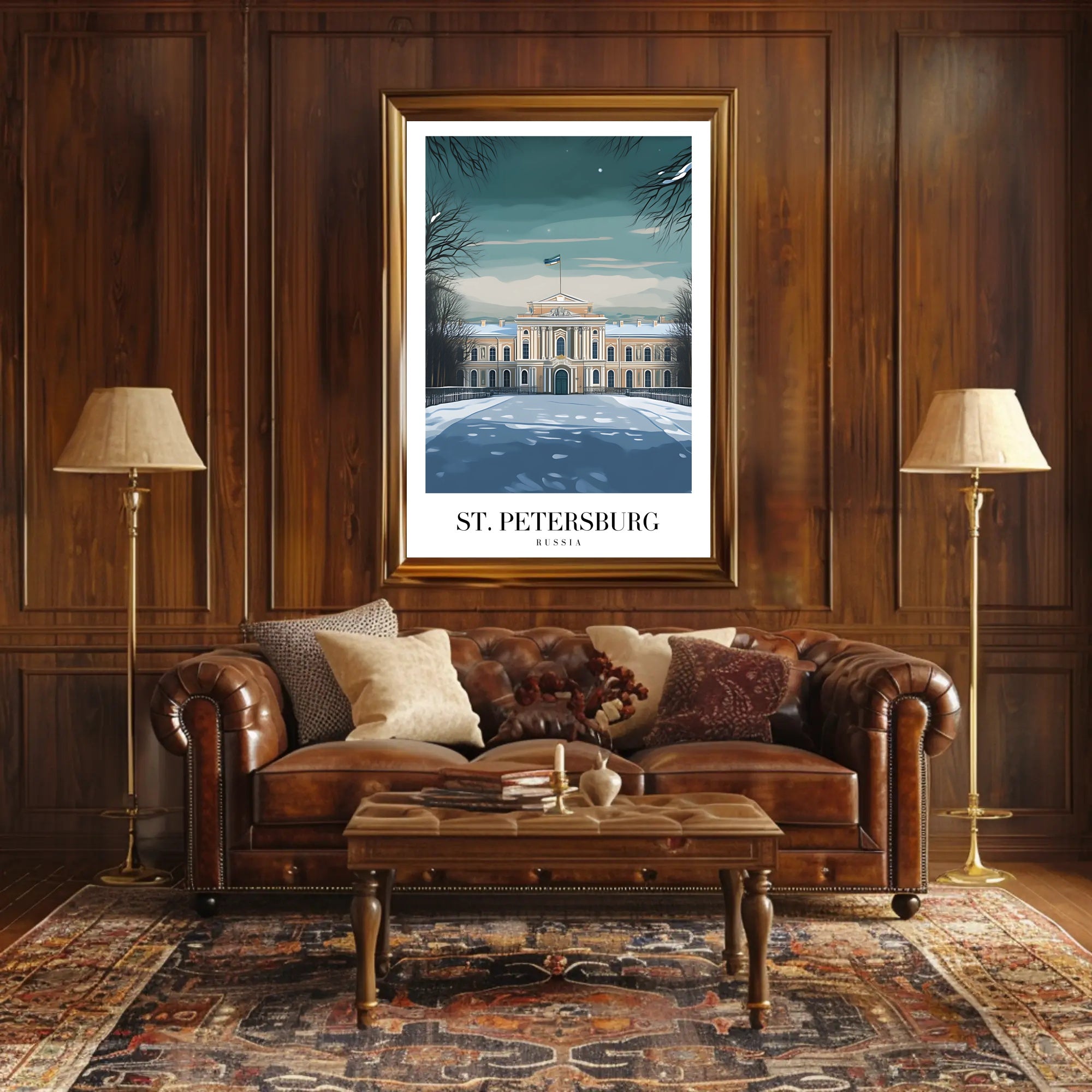 Serene Winter Scene Poster of Russian Heritage Architecture PosterGoat