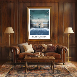 Serene Winter Scene Poster of Russian Heritage Architecture PosterGoat