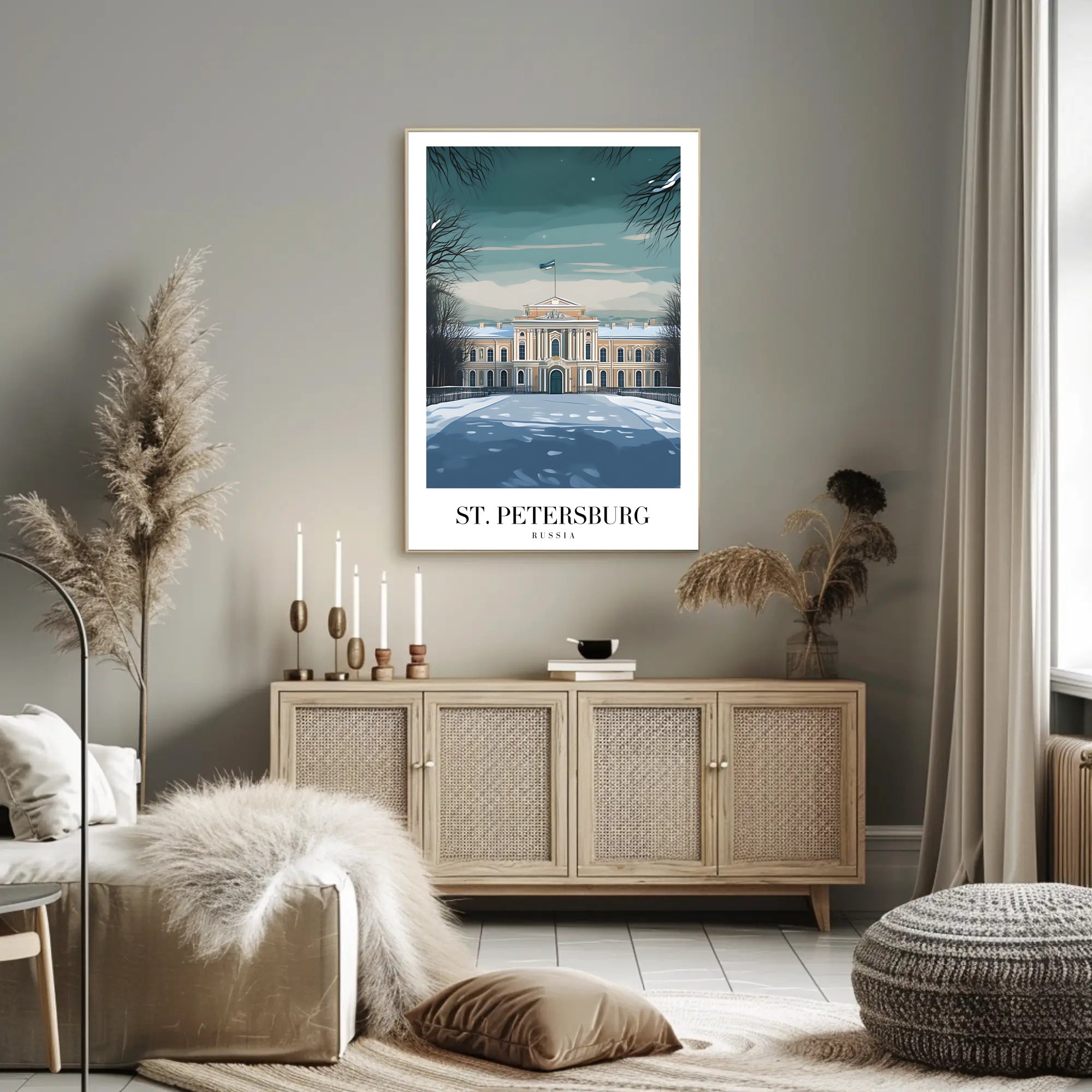 Serene Winter Scene Poster of Russian Heritage Architecture PosterGoat