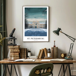 Serene Winter Scene Poster of Russian Heritage Architecture PosterGoat