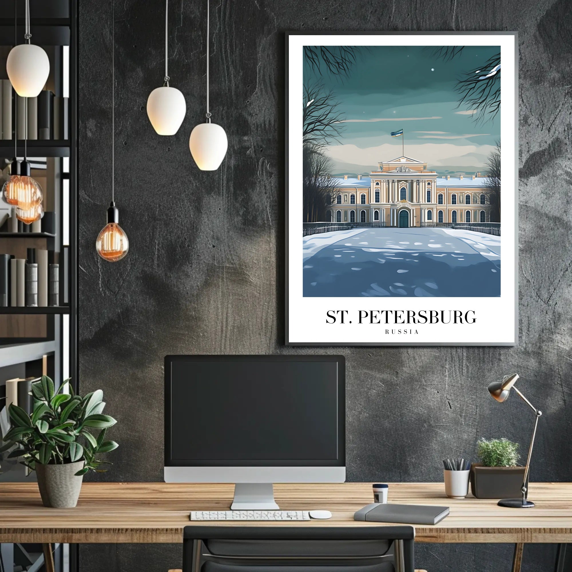 Serene Winter Scene Poster of Russian Heritage Architecture PosterGoat