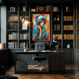 Serene Woman Cubism Abstract Artistic Poster PosterGoat