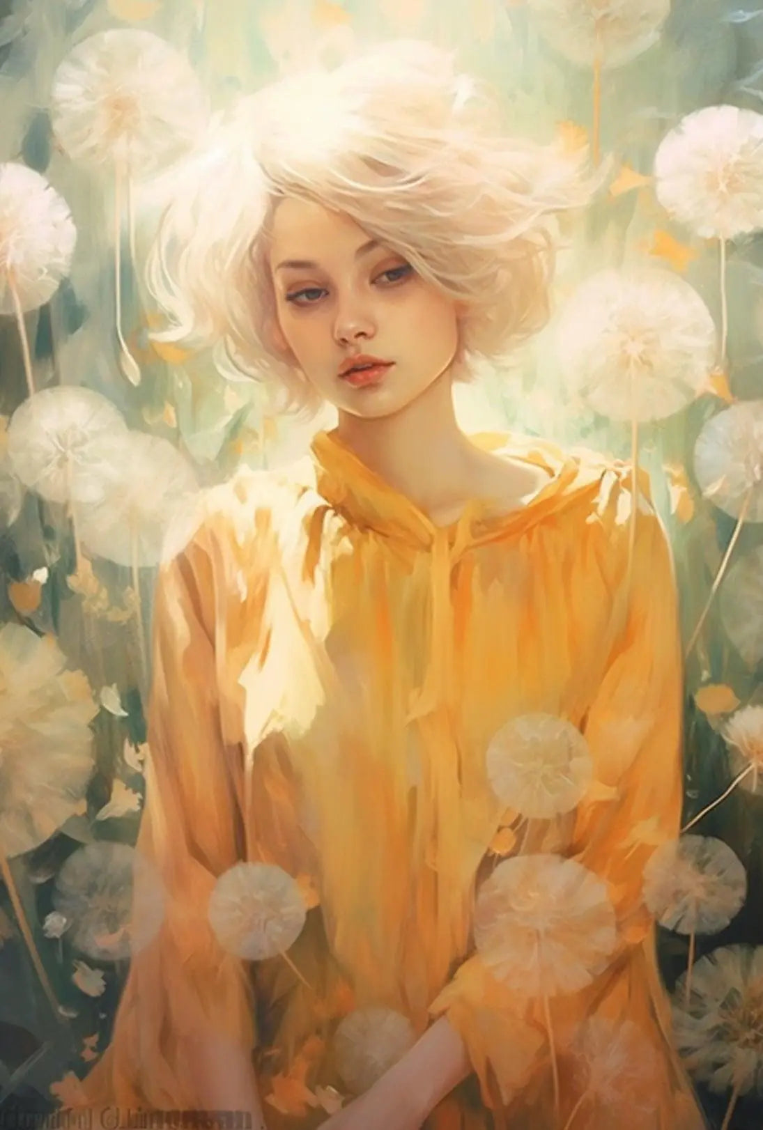 Serene Woman in Nature Artistic Poster PosterGoat