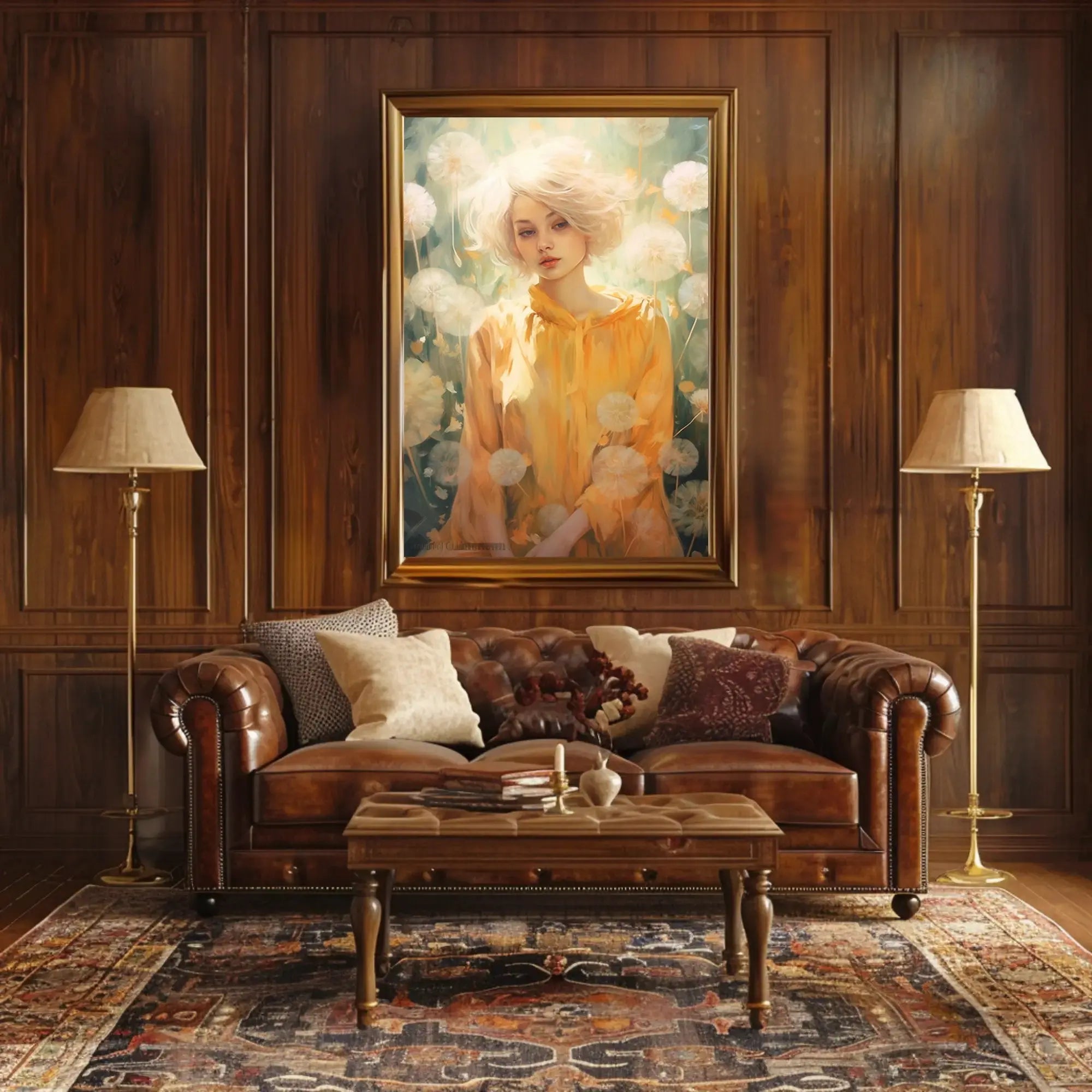 Serene Woman in Nature Artistic Poster PosterGoat
