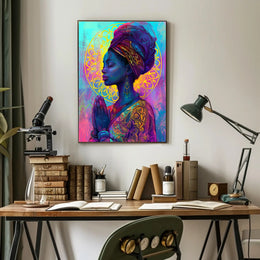 Serene Woman in Prayer - Cultural or Heritage Poster PosterGoat