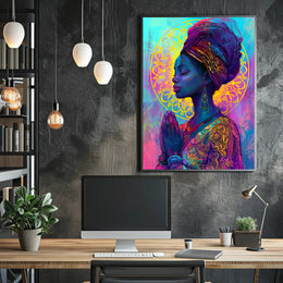 Serene Woman in Prayer - Cultural or Heritage Poster PosterGoat