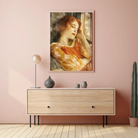 Serene Woman in Vintage Dress Artistic Poster PosterGoat