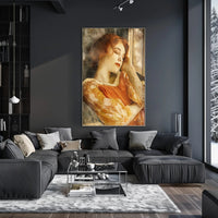 Serene Woman in Vintage Dress Artistic Poster PosterGoat