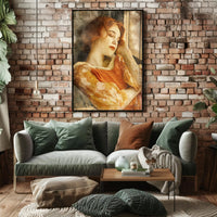 Serene Woman in Vintage Dress Artistic Poster PosterGoat