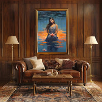 Serene Woman with Lotus Flowers Artistic Poster PosterGoat