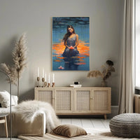 Serene Woman with Lotus Flowers Artistic Poster PosterGoat