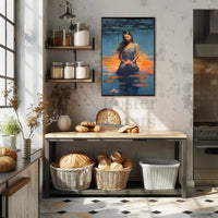 Serene Woman with Lotus Flowers Artistic Poster PosterGoat