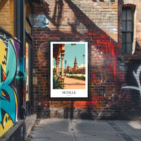 Seville Spain Vintage Plaza de España Travel Poster PosterGoat