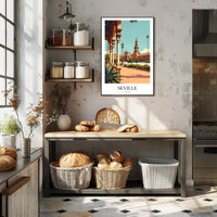 Seville Spain Vintage Plaza de España Travel Poster PosterGoat