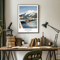 Seward Alaska Scenic Winter View Travel Poster PosterGoat