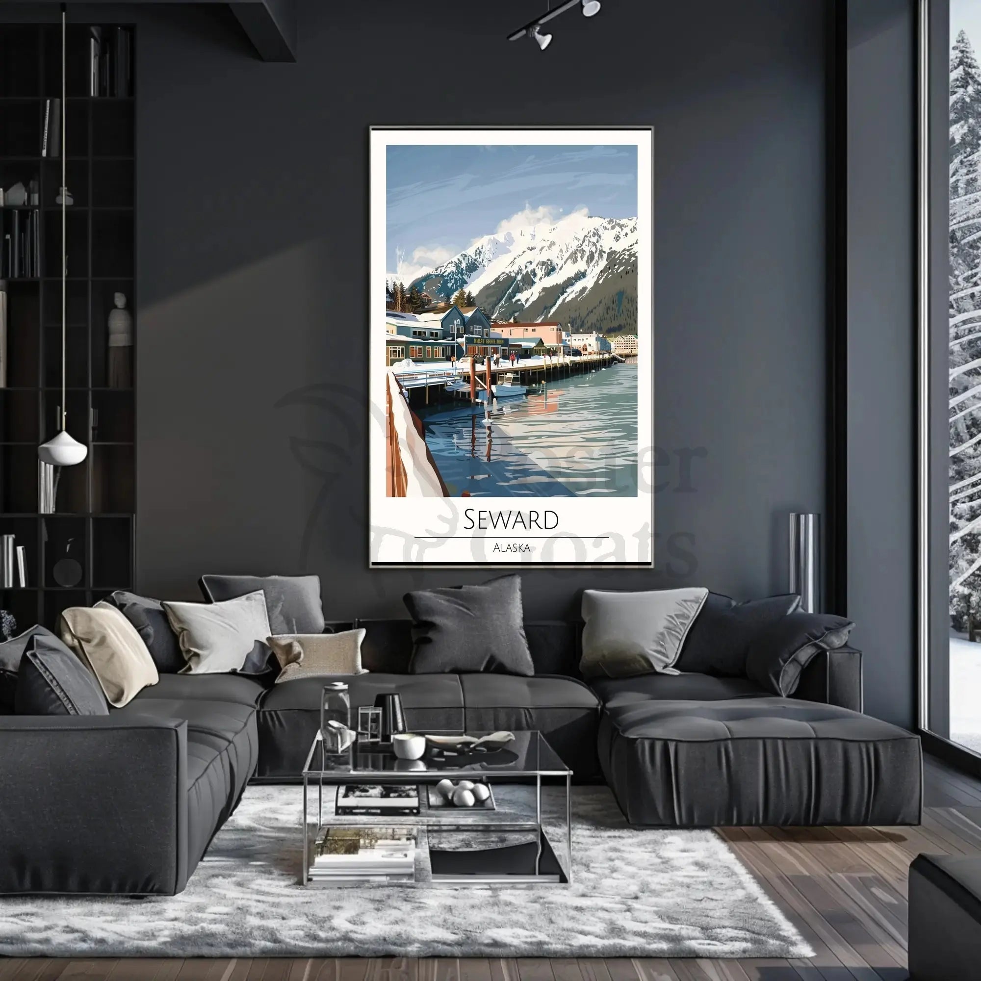 Seward Alaska Scenic Winter View Travel Poster PosterGoat