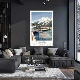 Seward Alaska Scenic Winter View Travel Poster PosterGoat
