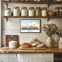 Shanghai Skyline Modern Art Poster - Urban or Cityscape Poster PosterGoat