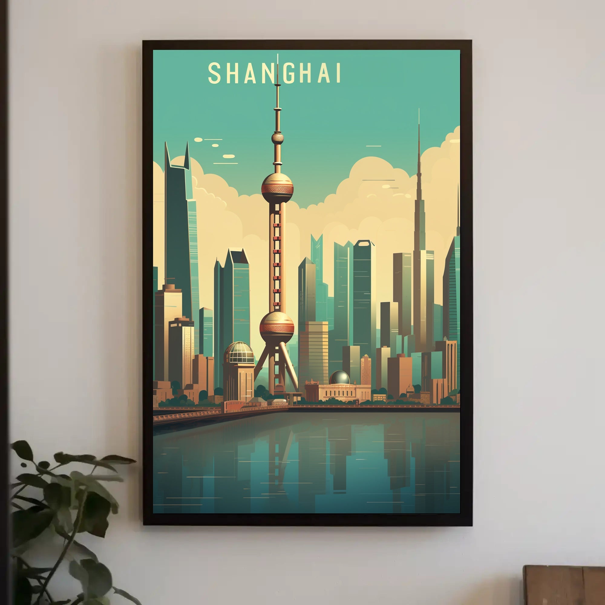 Shanghai Skyline: Modern Urban Cityscape Poster PosterGoat