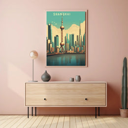 Shanghai Skyline: Modern Urban Cityscape Poster PosterGoat