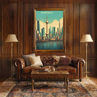 Shanghai Skyline: Modern Urban Cityscape Poster PosterGoat
