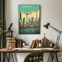 Shanghai Skyline: Modern Urban Cityscape Poster PosterGoat