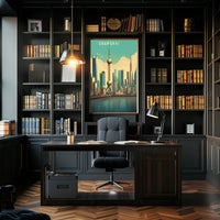 Shanghai Skyline: Modern Urban Cityscape Poster PosterGoat