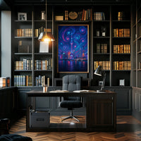 Shanghai Starry Night Urban Skyline Poster PosterGoat