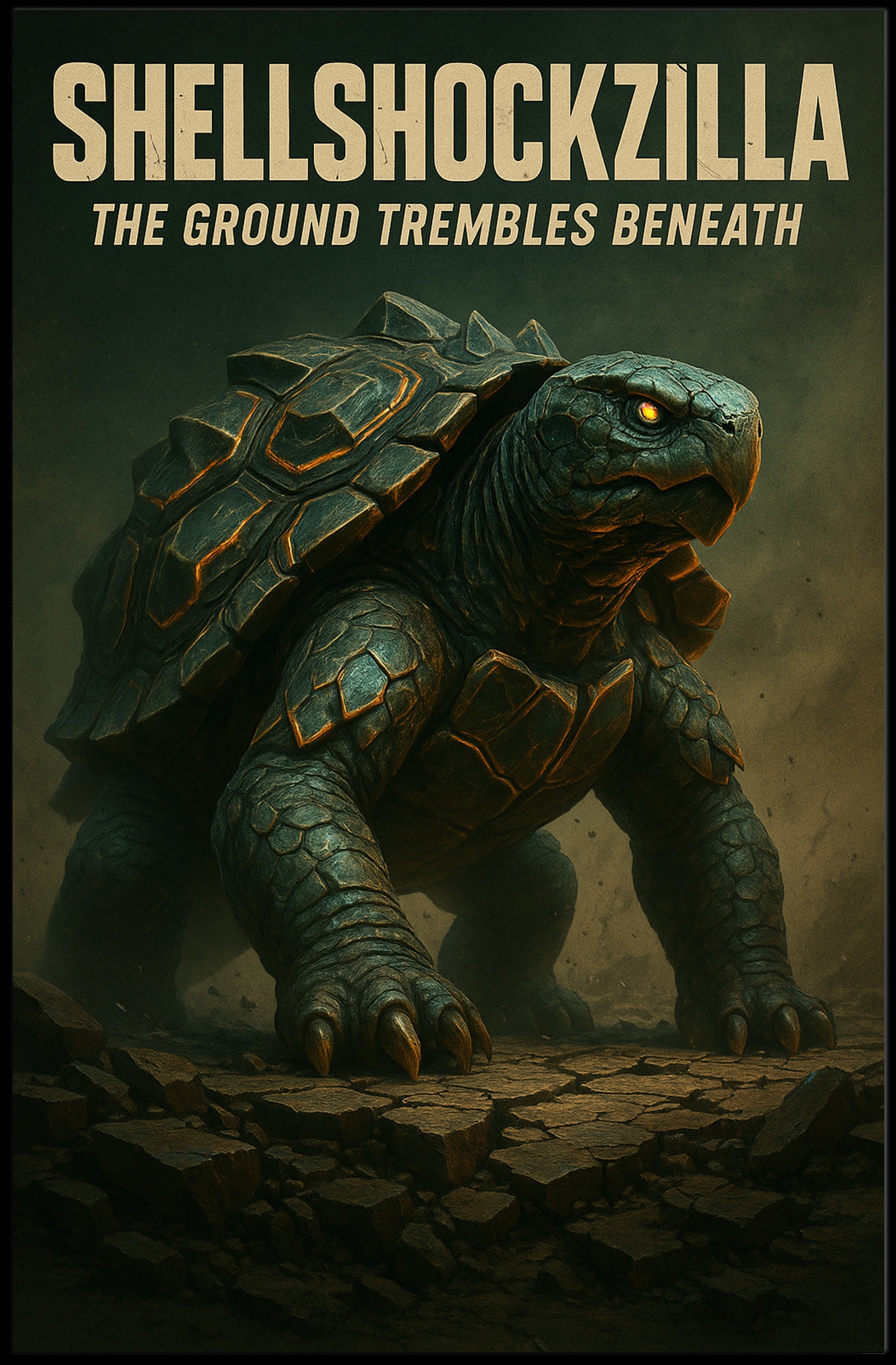 Shellshockzilla The Ground Trembles Poster PosterGoat