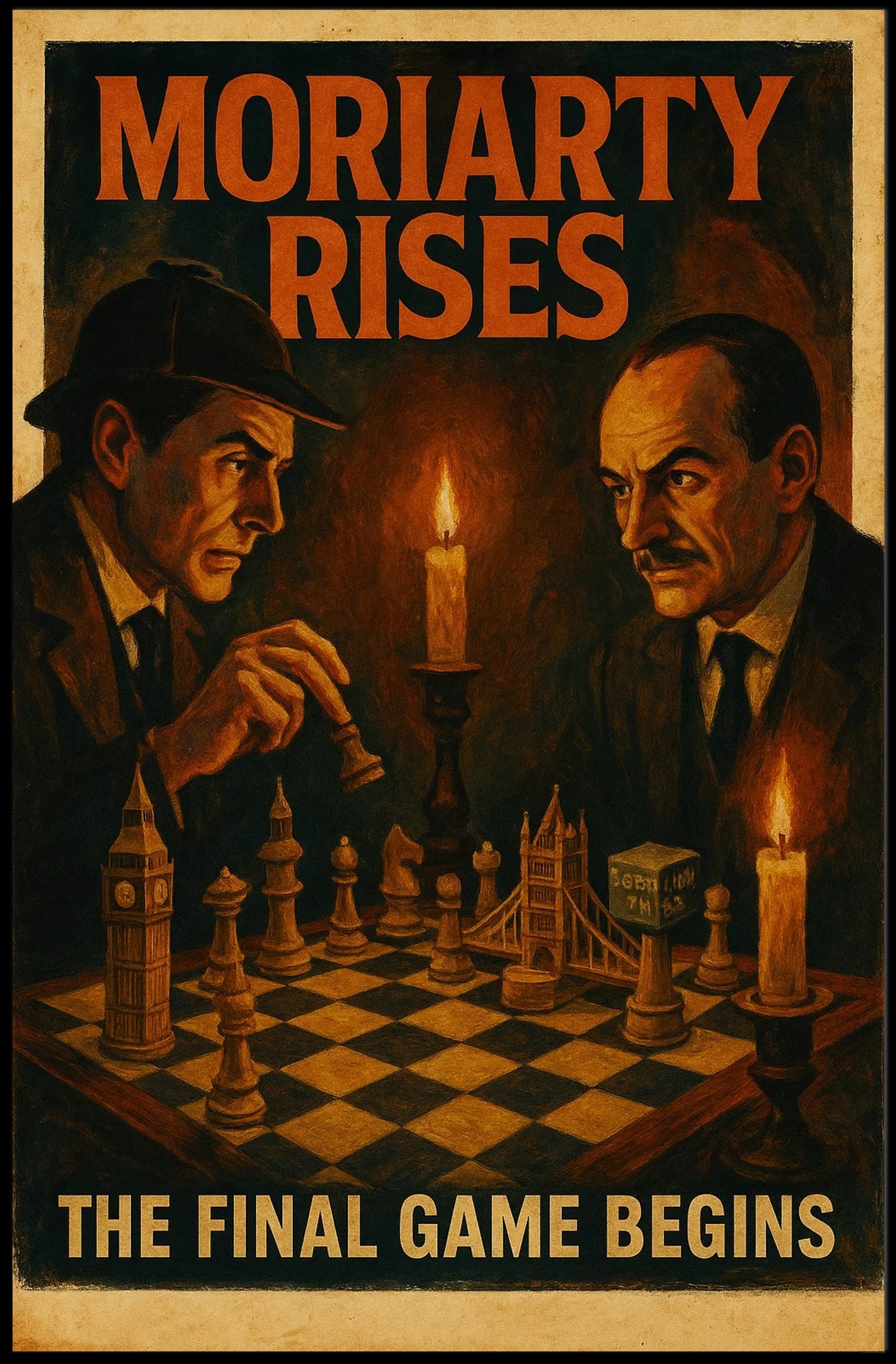 Sherlock Holmes Chess Duel Cultural or Heritage Poster PosterGoat