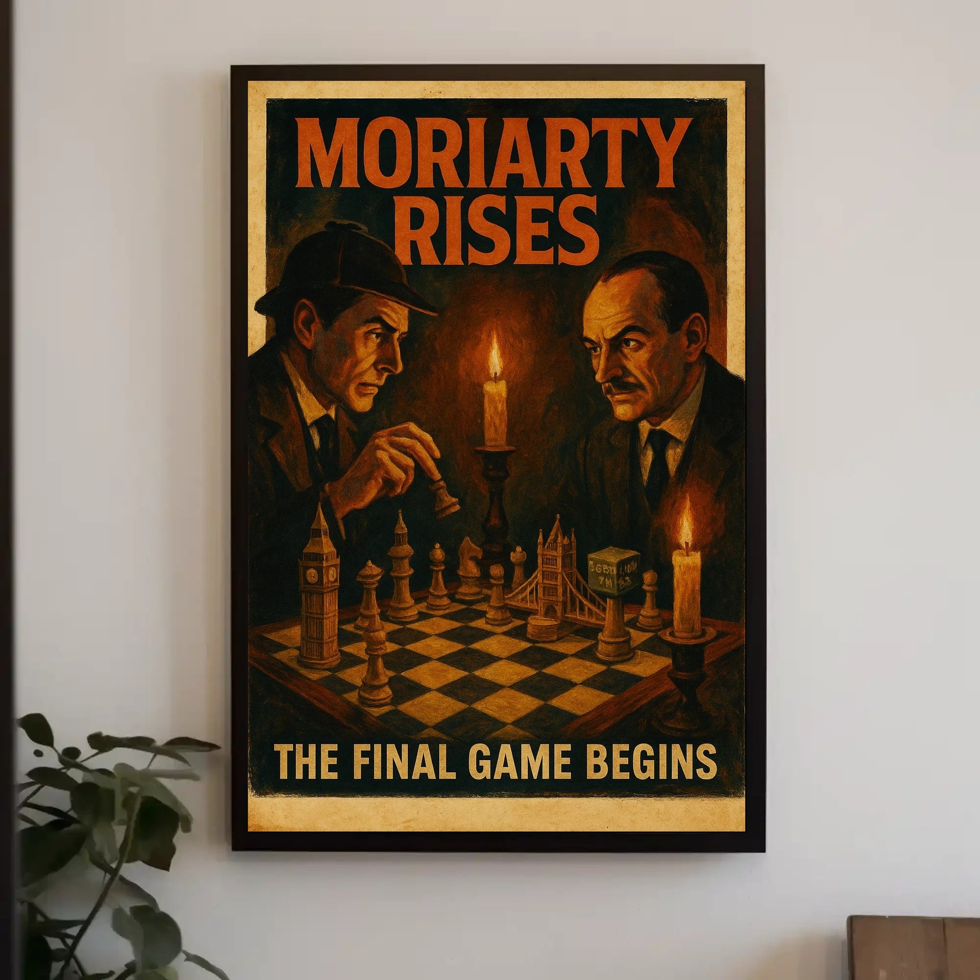 Sherlock Holmes Chess Duel Cultural or Heritage Poster PosterGoat