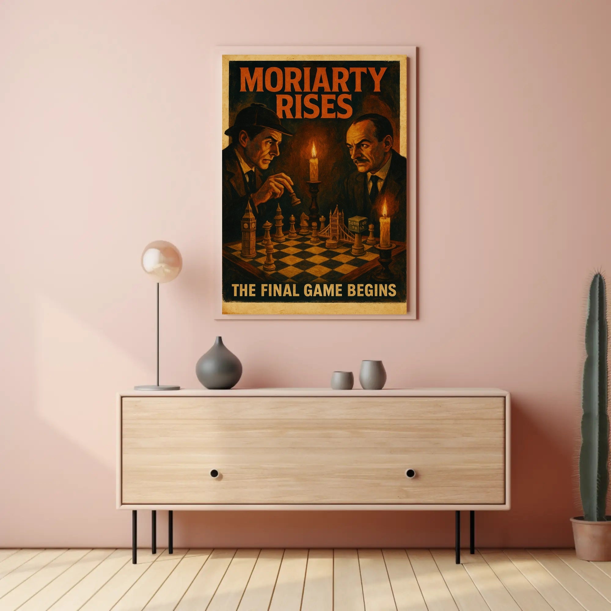 Sherlock Holmes Chess Duel Cultural or Heritage Poster PosterGoat