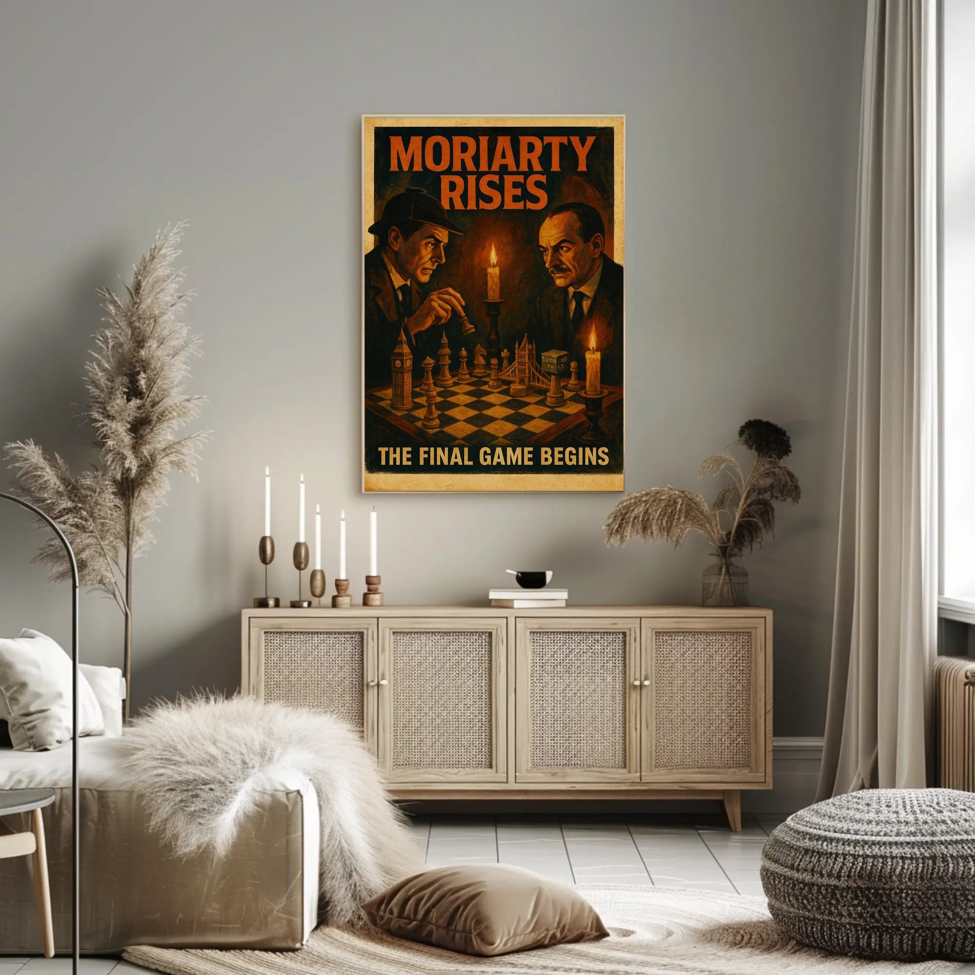Sherlock Holmes Chess Duel Cultural or Heritage Poster PosterGoat