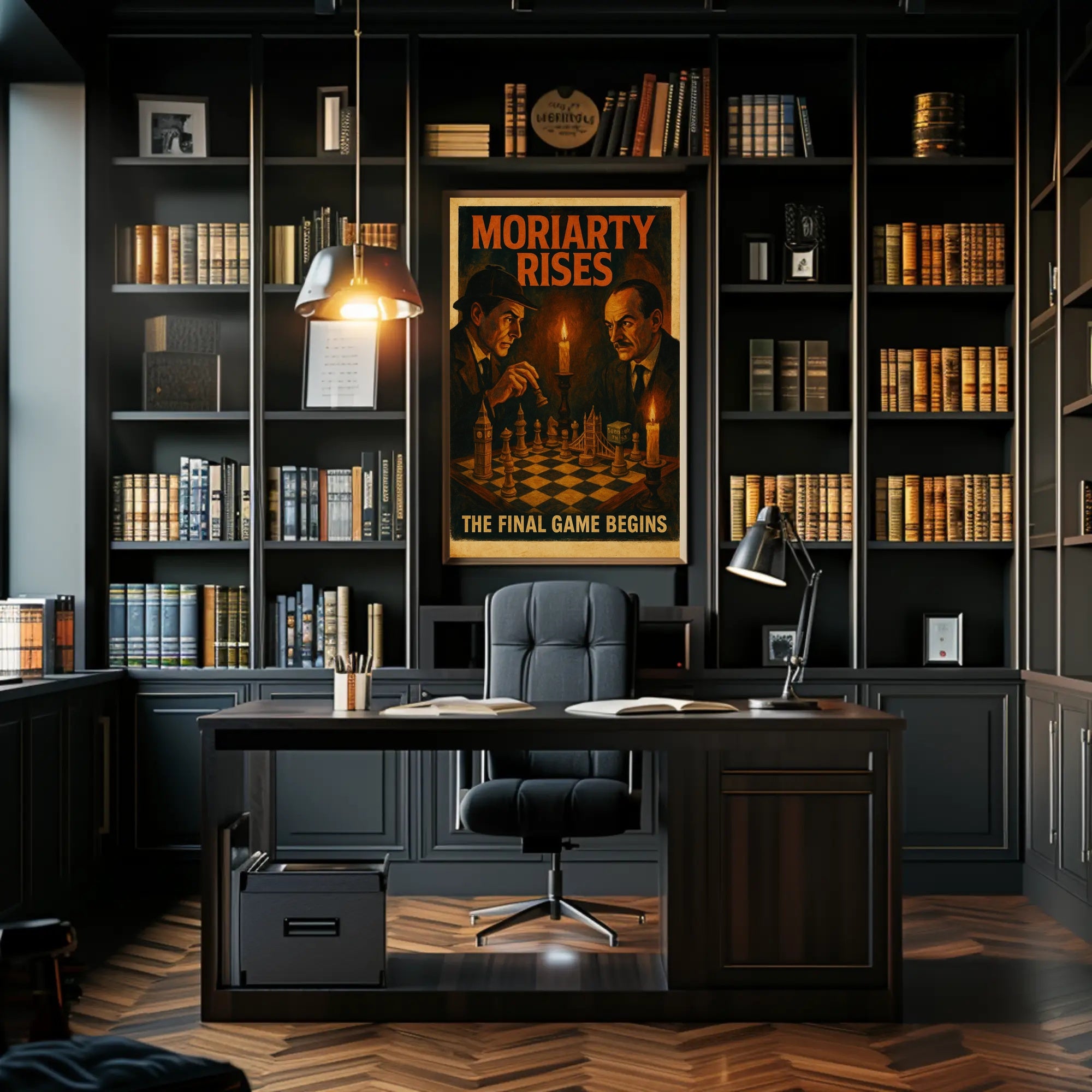 Sherlock Holmes Chess Duel Cultural or Heritage Poster PosterGoat