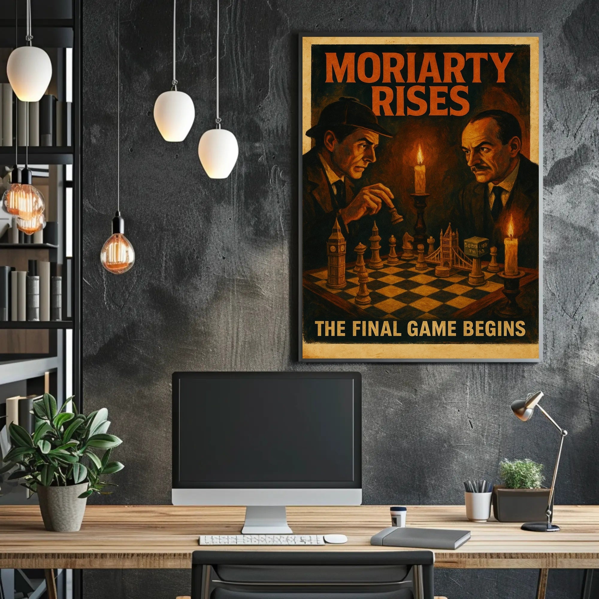 Sherlock Holmes Chess Duel Cultural or Heritage Poster PosterGoat