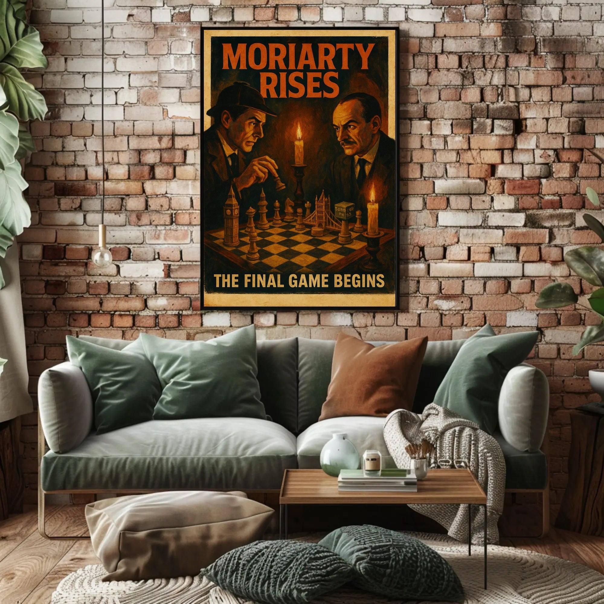 Sherlock Holmes Chess Duel Cultural or Heritage Poster PosterGoat