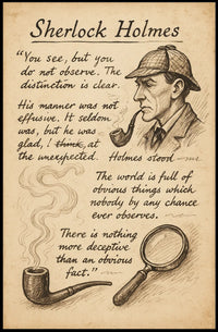 Sherlock Holmes Vintage Quote Art Motivational or Quote Poster PosterGoat