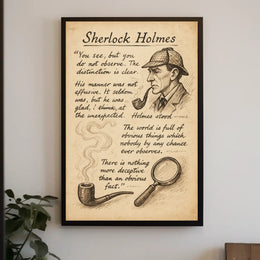 Sherlock Holmes Vintage Quote Art Motivational or Quote Poster PosterGoat