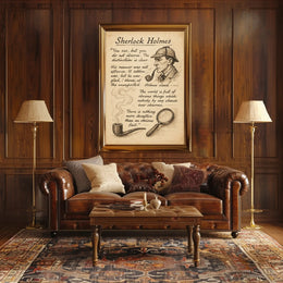 Sherlock Holmes Vintage Quote Art Motivational or Quote Poster PosterGoat