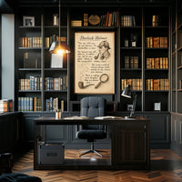 Sherlock Holmes Vintage Quote Art Motivational or Quote Poster PosterGoat