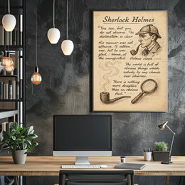 Sherlock Holmes Vintage Quote Art Motivational or Quote Poster PosterGoat