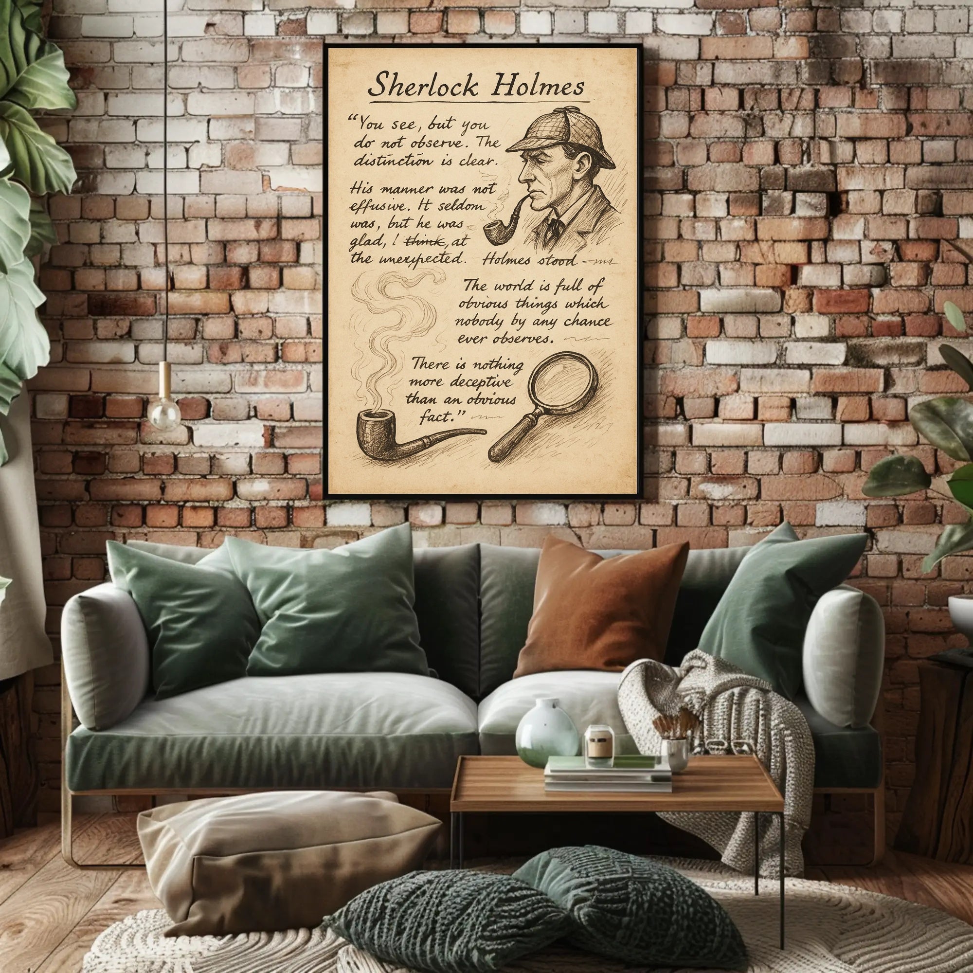 Sherlock Holmes Vintage Quote Art Motivational or Quote Poster PosterGoat