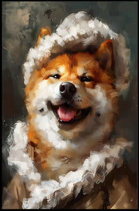 Shiba Inu in Whimsical Winter Attire Animal Poster PosterGoat