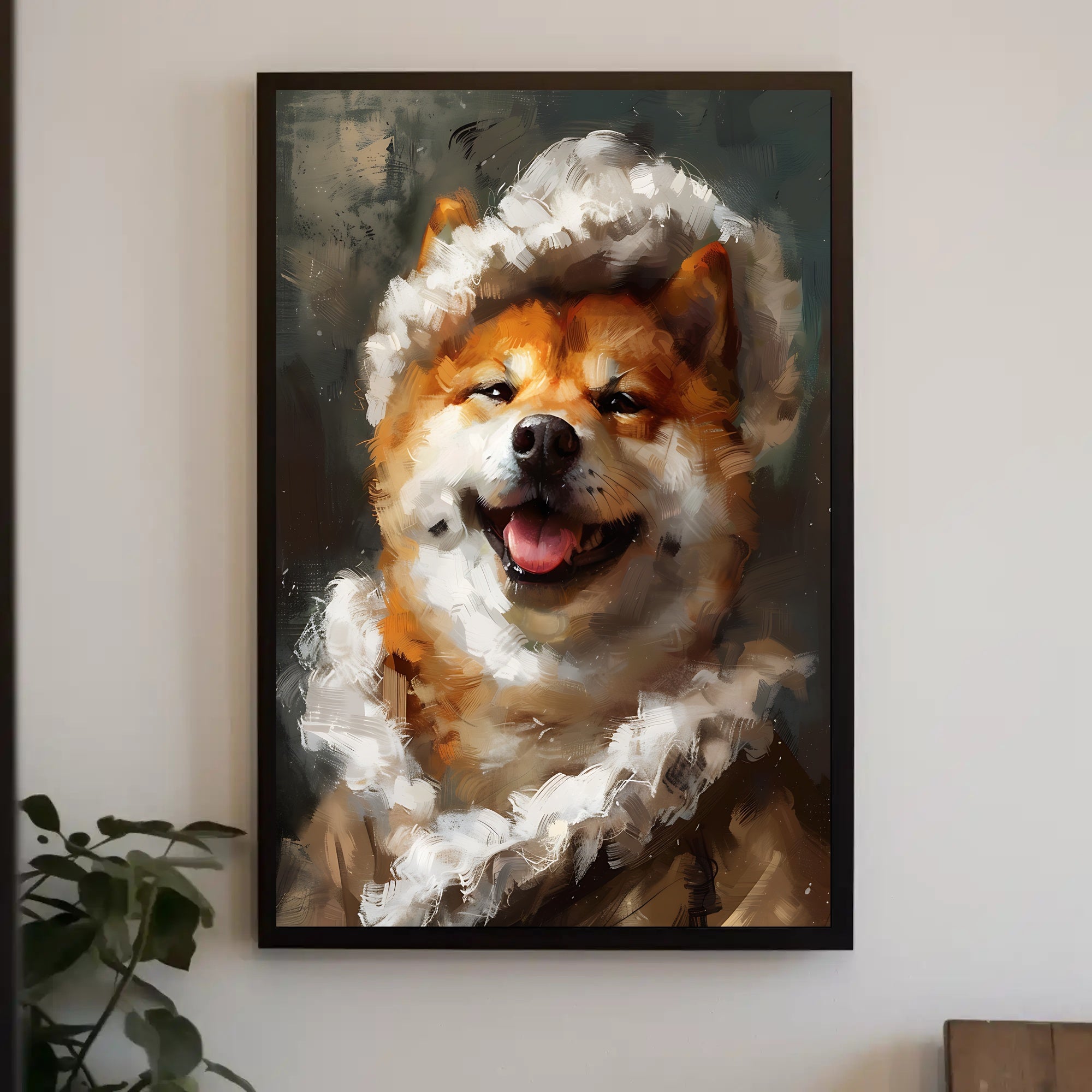 Shiba Inu in Whimsical Winter Attire Animal Poster PosterGoat