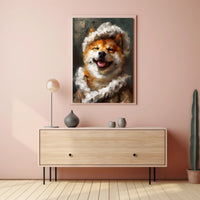 Shiba Inu in Whimsical Winter Attire Animal Poster PosterGoat