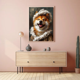 Shiba Inu in Whimsical Winter Attire Animal Poster PosterGoat