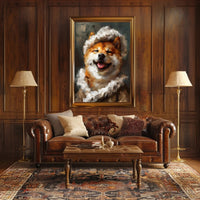 Shiba Inu in Whimsical Winter Attire Animal Poster PosterGoat