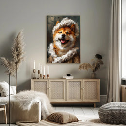 Shiba Inu in Whimsical Winter Attire Animal Poster PosterGoat