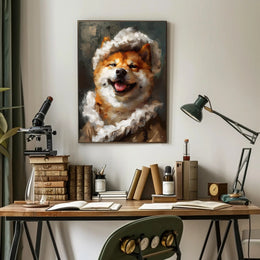 Shiba Inu in Whimsical Winter Attire Animal Poster PosterGoat