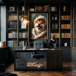 Shiba Inu in Whimsical Winter Attire Animal Poster PosterGoat